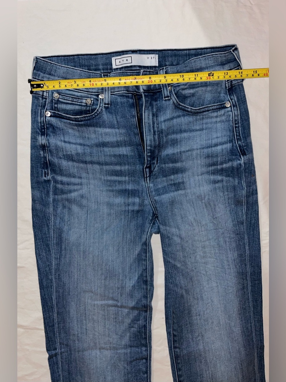 AYR Washed Blue High-Rise Denim - Picture 3 of 7